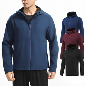 <b>Mens</b> Fleece Lined Zipper Front Hooded <b>Jacket</b> Windproof Waterproof Slim Fit Sports Coat for <b>Running</b> Cycling Workout Autumn - Product Image 1