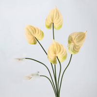 Fleurs artificielles en PU Anthurium, toucher réel, vente en gros d'usine pour mariage, décoration intérieure, fête des Mères, Halloween
