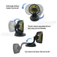 Ventilateur électrique de voiture 12V/24V à deux vitesses, refroidisseur d'air automatique, réglable à 360 degrés, ventilateurs de climatisation de voiture à flux d'air amélioré