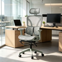 Chaise ergonomique en maille avec repose-pieds rétractable, réglable en hauteur, maille hautement élastique pour salle de conférence, haute qualité