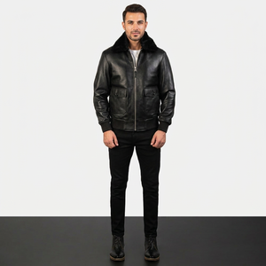 Servicio OEM Personalizado, Chaqueta de Cuero Genuino para Hombre, Estilo Vintage, Color Sólido, con Capucha, Transpirable, para Otoño, Precio Razonable - Product Image 1