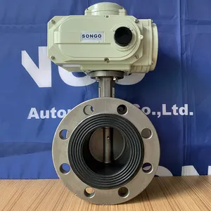 Stainless Steel SS304 Body DN80 3 Inch EPDM Rubber Sealing Electric Motorized Double Flange Butterfly Valve