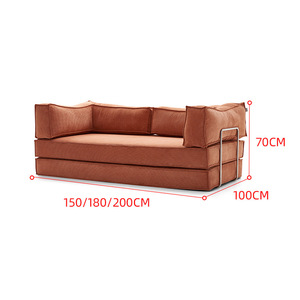 Modular <b>Sofa</b> Bed Fabric Living Room <b>Small</b> Apartment Foldable Convertible Vacuum Compression Retro American Style - Product Image 3