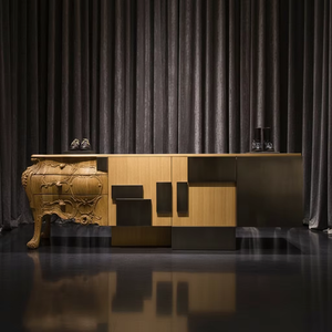 <span class=keywords><strong>Buffet</strong></span> <span class=keywords><strong>Baroque</strong></span> Moderne en Bois Sculpté et Métal, Meuble Vintage pour Galerie d'Artisanat, Hall et Décoration de Suite d'Hôtel Historique - Product Image 5