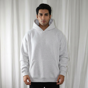 Heavy weight Custom Embroidery Hoodies Ash grey color heavy 450 GSM <b>Pullover</b> <b>for</b> <b>Men</b> Women Unisex 100% cotton Urban Production - Product Image 1