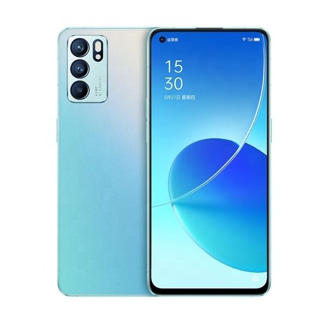Wholesale Original for OPPO Reno 6 5G Mobile Phone 6.43" AMOLED 90Hz MT6877 64MP Rear Camera 4300mAh Android 11 Bulk Used Phones