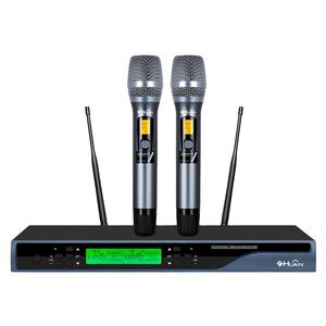 Sistema de micrófono Lavalier UHF inalámbrico de supresión de aullidos para micrófonos recargables inalámbricos profesionales - Product Image 4