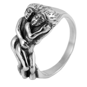 yunnique Fengying Lovers Hugging <b>Titanium</b> Steel <b>Ring</b> Unisex Gift Jewelry FY213012 - Product Image 5