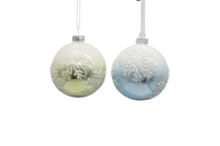 Handgemaakte antieke imitatie glazen kerstboom scène hanger 8cm voor decoratie glasambachten