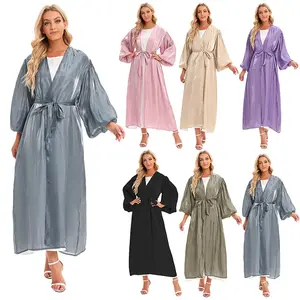 Pakaian dubai kualitas tinggi jubah abaya terbuka kimono arab Turki doa panjang gaun Islami wanita