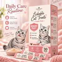 Friandises à lécher pour chats, soutien urinaire, saveur poulet, purée crémeuse, bien-être de la vessie, hydratation, nutrition quotidienne