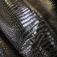 Kulit Sapi Bermotif Buaya Mengkilap, Kulit Sapi Asli Berpola Buaya untuk Tas, Ikat Pinggang, dan Alas Kaki