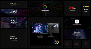 Monitor para Juegos A.S.U.S ROG Strix XG27ACMEG Original de 27 Pulgadas, 2560*1440, 260Hz OC (Superior a 144Hz), 0.3ms (mín.) IPS Rápido - Product Image 3