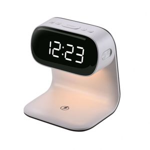 Réveil avec écran LED JEDI, <span class=keywords><strong>chargeur</strong></span> sans fil 3 en 1, station de charge rapide avec commande tactile, veilleuse - Product Image 1