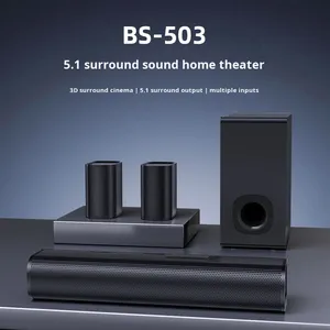 Barra de Sonido Transfronteriza para Cine en Casa, Sonido Envolvente Panorámico, Audio para TV, Echo Wall <span class=keywords><strong>5.1</strong></span>, 4 Altavoces, Metálica - Product Image 1