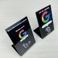 Stand NFC Kode QR Akrilik PVC Pintar yang Dapat Disesuaikan untuk Ulasan Hotel Google
