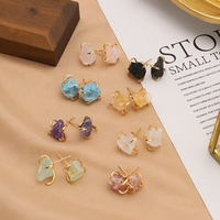 Boucles d'oreilles minimaliste en pierre naturelle, en forme de patte de Turquoise, en cristal, de créateur moderne, bijoux de luxe, mode pour femmes, vente en gros