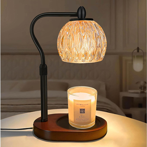 Lampe chauffante à bougies avec minuterie et gradateur Réchauffeur de cire transparente vintage pour chambre dortoir appartement éclairage décoratif pour la maison - Product Image 2