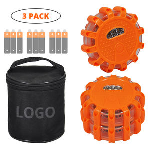 3 упаковки дорожных вспышек 9 + 1 Функции Водонепроницаемый аварийный маяк с магнитом сигнальная лампа - Product Image 1