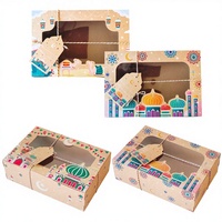 Confezione da 4 Scatole Regalo in Carta Kraft Riciclata con Finestra Trasparente, Goffratura e Laminazione Lucida per Cioccolatini