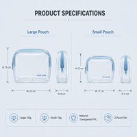 Sac de toilette en PVC transparent avec logo personnalisé, motif de fruits mignon, imperméable, pour le soin de la peau, le maquillage, les cosmétiques, pour femmes