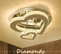 Lampe de plafond en cristal LED en forme de cœur pour magasin de vêtements de mariage, chambre à coucher