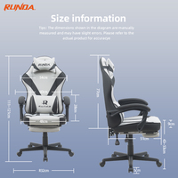 Chaise pivotante en tissu confortable avec fonction d'inclinaison Chaise d'ordinateur élévatrice rotative pour les cafés Internet de jeu Utilisation de bureau