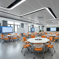 Mesa y silla de entrenamiento plegables hexagonales, mesa de conferencias circular trapezoidal móvil y plegable, mesa inteligente para el aula.