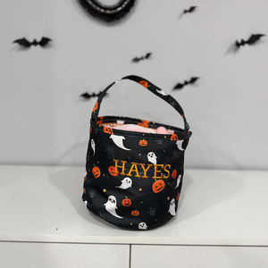 Cesta <span class=keywords><strong>de</strong></span> dulces <span class=keywords><strong>de</strong></span> Halloween al por mayor con volantes para fiestas, bolsa redonda para regalos <span class=keywords><strong>de</strong></span> dulces para niños, bolsa <span class=keywords><strong>de</strong></span> calabaza con decoración <span class=keywords><strong>de</strong></span> fantasma y <span class=keywords><strong>bruja</strong></span> - Product Image 4