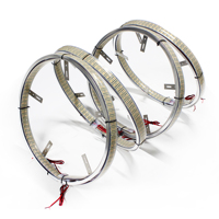 Bandes lumineuses ultra-denses super brillantes à 5 rangées, blanc pur, éclairages de roue à 10 rangées, anneaux métalliques de 17 pouces pour camions tout-terrain