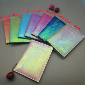 2021 لامعة الليزر ثعبان نمط جواز سفر حامل غطاء 7 ألوان محفظة جواز سفر من الجلد المطبوع غطاء حالة مخصصة