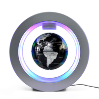Globo Terráqueo Magnético Levitante con Luz LED de 3 Pulgadas, Mapa del Mundo Giratorio de Plástico, Lujoso y Moderno para Decoración del Hogar u Oficina, Regalo