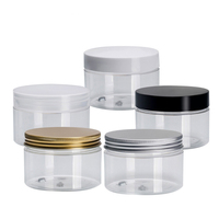 Pot en Plastique PET Sans BPA, 1 oz, 2 oz, 4 oz, 6 oz, 8 oz, 12 oz, 16 oz, 32 oz – Bocaux en Plastique Transparent avec Couvercles en Plastique Blanc pour Emballage Cosmétique