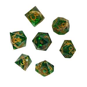 Jeu de dés en résine à bords tranchants transparents du <span class=keywords><strong>Seigneur</strong></span> <span class=keywords><strong>des</strong></span> <span class=keywords><strong>Anneaux</strong></span> du MDN RPG pour Donjons et Dragons du MDN Gamer - Product Image 5