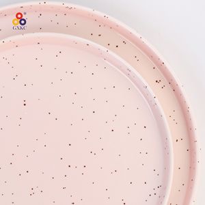 Glassa nordica di colore rosa Set di <span class=keywords><strong>12</strong></span> <span class=keywords><strong>pezzi</strong></span> di <span class=keywords><strong>piatti</strong></span> in porcellana ceramica cinese Set piatto di Pasta con flangia diritta con sesamo - Product Image 5