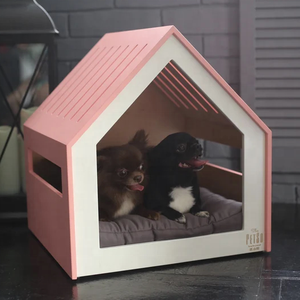Maison moderne personnalisée pour animaux de compagnie, belle caisse de meubles pour chien en rose corail, cage d'intérieur pour chien et chat - Product Image 1
