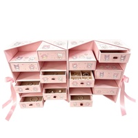 Boîte à bijoux pliante de luxe à plusieurs tiroirs, logo personnalisé, carton rigide, calendrier de l'avent, bijoux, cosmétiques, boutique, cadeau, modèle Shaher