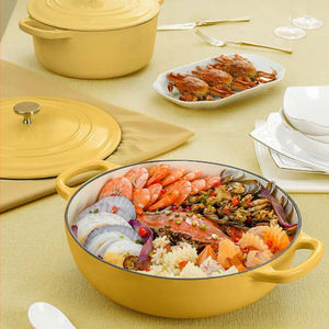 <span class=keywords><strong>Salud</strong></span> y protección del medio ambiente Recubrimiento de ollas fundidas de <span class=keywords><strong>hierro</strong></span> Cazuelas Cocina Olla antiadherente para mariscos - Product Image 4