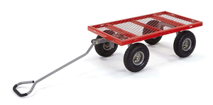 Chariot de camping à quatre roues en acier inoxydable rouge, chariot de courses, design pliable, panneaux latéraux amovibles, fond plat de 10 pouces, OEM - Product Image 2