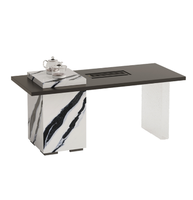 Table à thé en marbre pour salon moderne ; simple et luxueuse ; table à thé intégrée pour préparer le thé