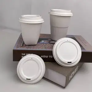 Pet Dome Disposable Coffee For Two Colors Bulk Cups Compostable Sugarcane Biodegradable Paper Cup Lid Cover Pet Dome Disposable Coffee For Two Colors Bulk Cups Compostable Sugarcane Biodegradable Paper Cup Lid Cover