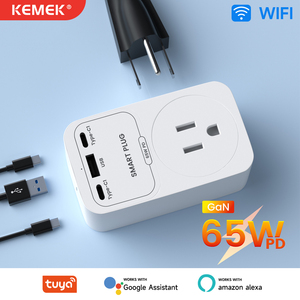 Tuya WiFi Smart <strong>Socket</strong> with 65W GaN Technology for PD PPS Fast Charging US Smart Plug <strong>Adapter</strong> - Product Image 1