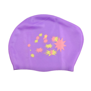 Fabricant OEM de bonnets de bain personnalisés, vente en gros de bonnets de bain en silicone imprimés avec logo pour femmes et cheveux bouclés - Product Image 5