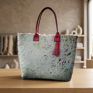 Bolso Tote de Moda Vintage Impermeable de Cuero Genuino para Mujer BS International con Logotipo Bordado, Patrón Sólido y Cadena para Playa y Compras - Product Image 6