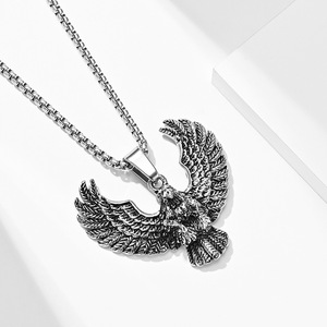 Collar con colgante de águila, cadena de joyería de moda unisex de acero inoxidable, 3*60 cm - Product Image 3