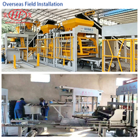 Machine à mouler les briques en ciment Hongfa QT6-15F entièrement automatique avec PLC et équipe d'installation gratuite au port de Calcutta, Inde