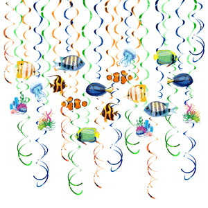 Factory Direct Shiny PET Foil Spiral Ornament Pendant for Christmas Party Decorations Kid's Parties Promotional Party Supplies