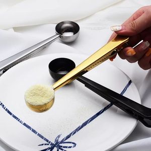 Paslanmaz çelik kahve çekirdeği ölçüm kaşığı kepçe çanta klipsi - Product Image 5