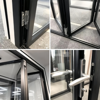 Porte coulissante pliante transparente, étanche, pour cuisine, salon, chambre, salle de bain, entrée, hôtel, séparateur d'intérieur en aluminium