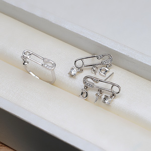 Juego de Accesorios de Plata S925 para DIY, Anillo Abierto de 3mm-4mm, Pendiente Femenino con Colgante de Perla, Base Vacía Personalizable 1326 - Product Image 1